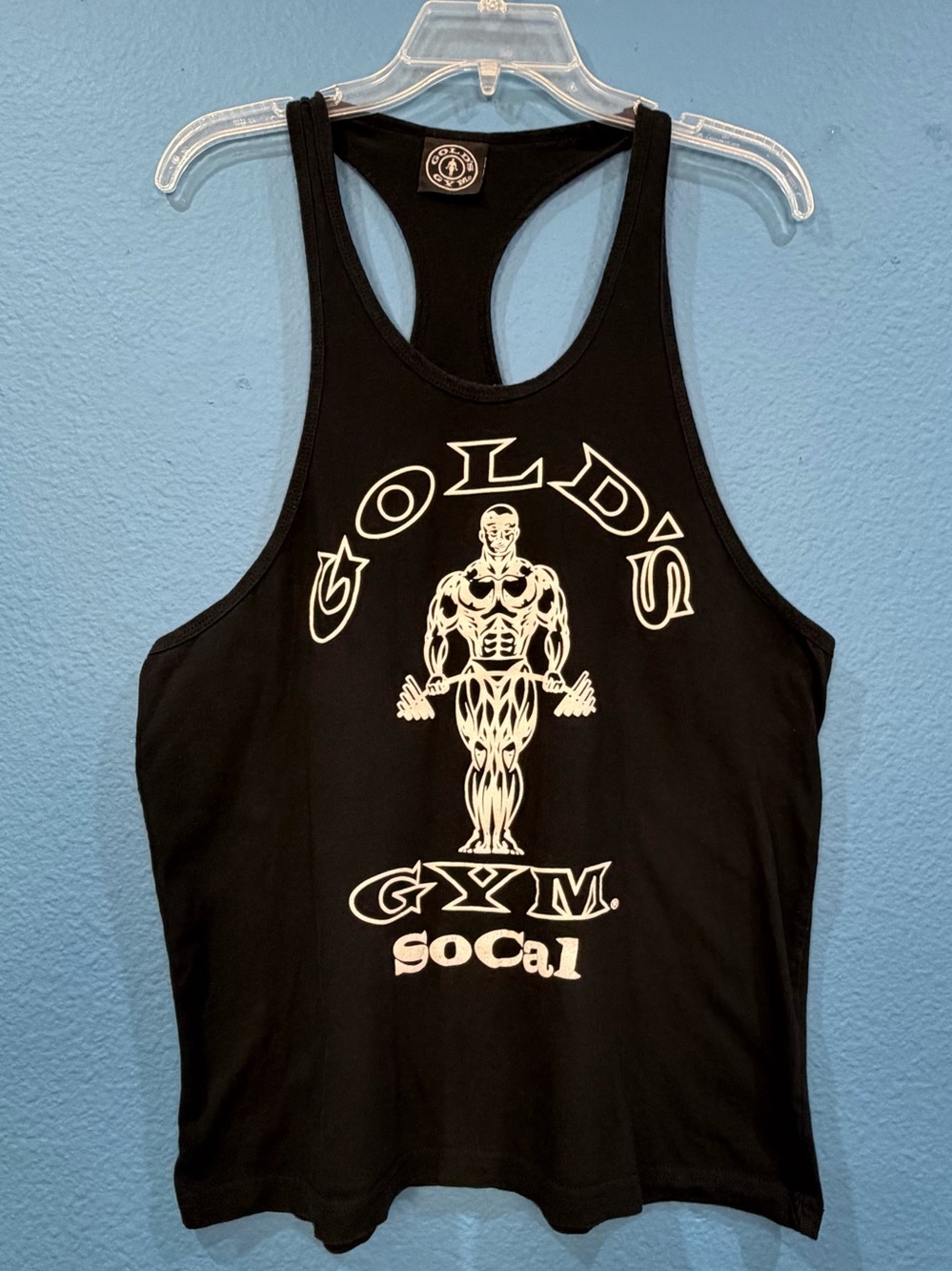 Gold's Gym SoCal Black Racerback Bodybuilder Cotton Tank Top Size M
